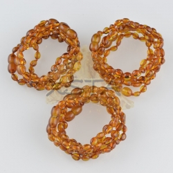 Amber teething bracelet olive cognac polished Amber teething bracelet olive cognac polished